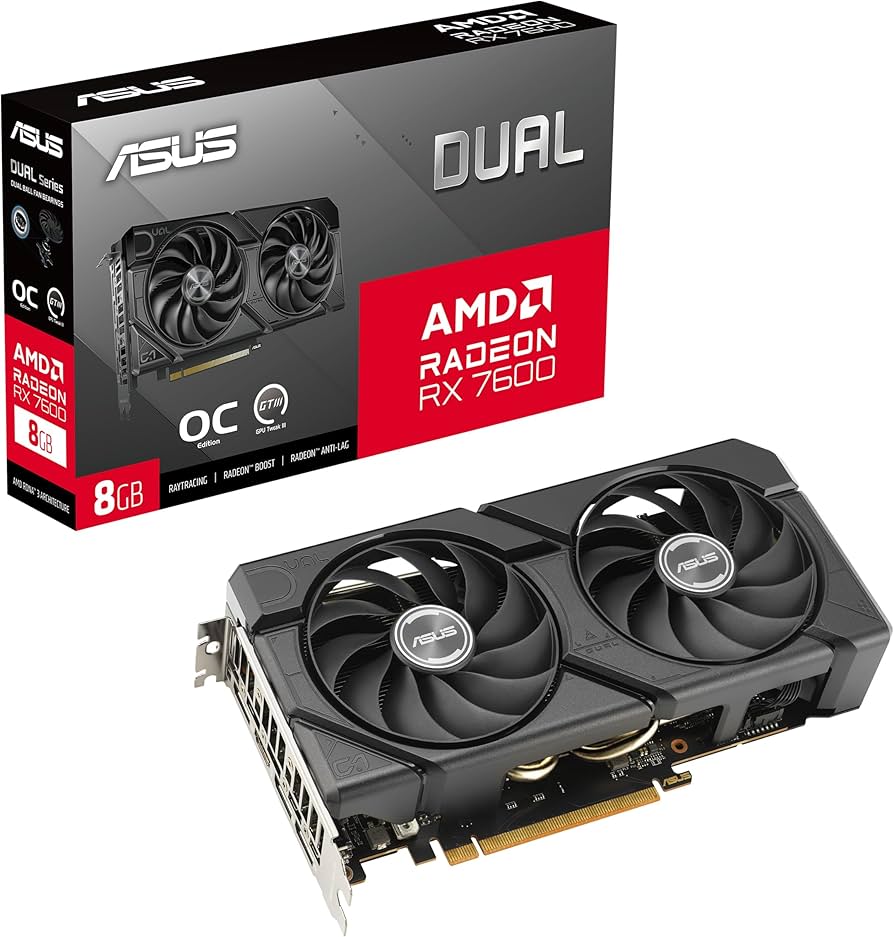 PLACA DE VIDEO ASUS DUAL RX7600 08G - foto 2