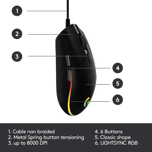 MOUSE GAMER LOGITECH G203 GAMING - foto 3